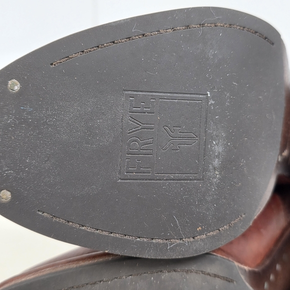 FRYE Lucinda Brown Leather Ankle Booties - Picture 10 of 12